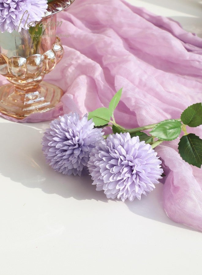 Floroom 12pcs Lilac Faux Silk Mums Artificial Flowers Bulk Fake Chrysanthemums with Stems for DIY Wedding Bouquets Table Centerpieces Floral Arrangements Fillers Home Decorations - Image 3