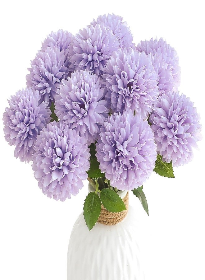 Floroom 12pcs Lilac Faux Silk Mums Artificial Flowers Bulk Fake Chrysanthemums with Stems for DIY Wedding Bouquets Table Centerpieces Floral Arrangements Fillers Home Decorations - Image 1