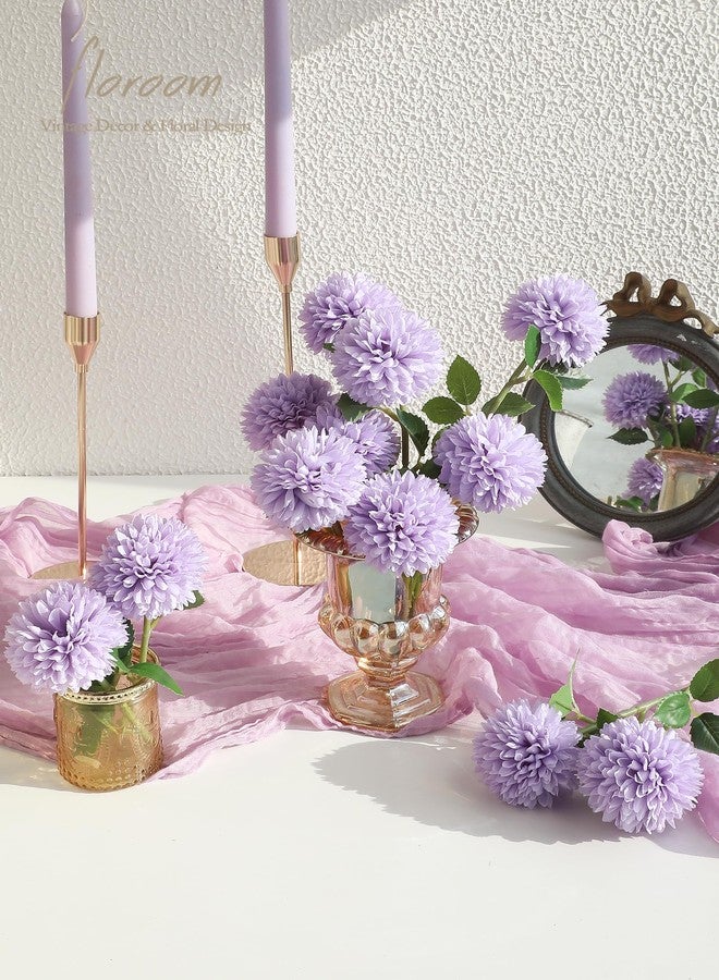 Floroom 12pcs Lilac Faux Silk Mums Artificial Flowers Bulk Fake Chrysanthemums with Stems for DIY Wedding Bouquets Table Centerpieces Floral Arrangements Fillers Home Decorations - Image 2