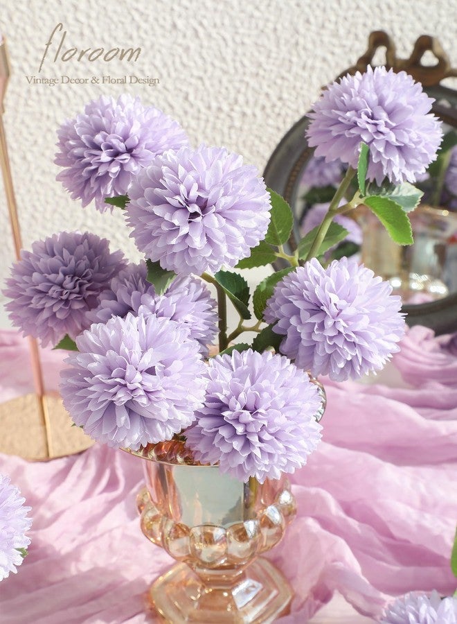 Floroom 12pcs Lilac Faux Silk Mums Artificial Flowers Bulk Fake Chrysanthemums with Stems for DIY Wedding Bouquets Table Centerpieces Floral Arrangements Fillers Home Decorations - Image 4
