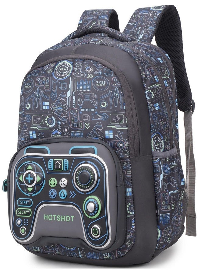 HOT SHOT BAG GAMER_1446|3D EMBOSSED DESGIN|SCHOOL BAG|TUTUION|KIDS & CHILDRENS BACKPACK|WATER RESISTANT|18 INCH|FOR BOYS & GIRLS|32 LITERS BACKPACK - Image 1