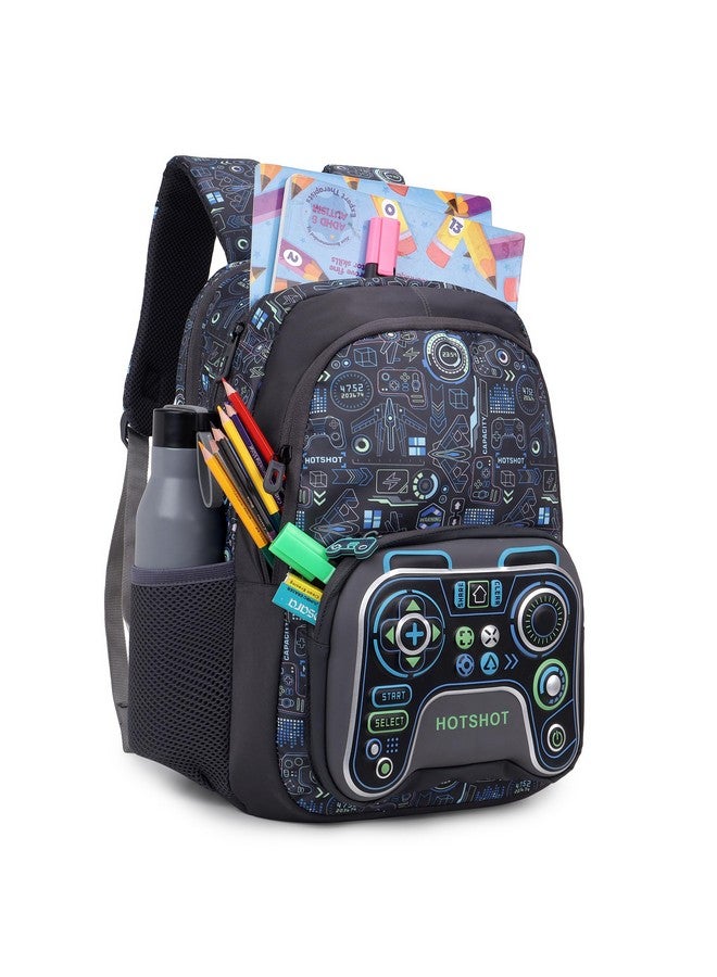 HOT SHOT BAG GAMER_1446|3D EMBOSSED DESGIN|SCHOOL BAG|TUTUION|KIDS & CHILDRENS BACKPACK|WATER RESISTANT|18 INCH|FOR BOYS & GIRLS|32 LITERS BACKPACK - Image 2