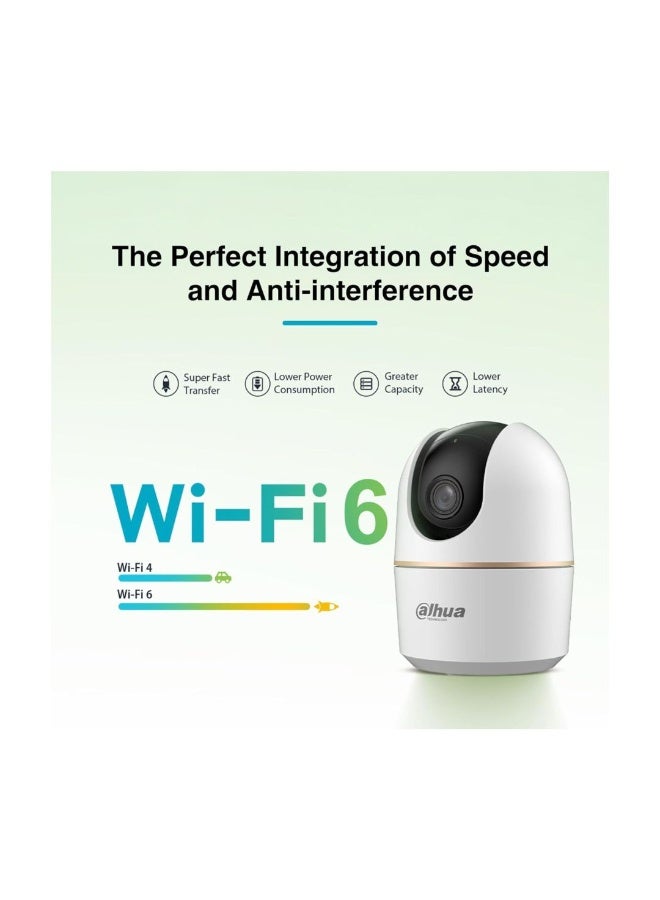 Dahua كاميرا مراقبة داخلية DAHUA DH-H3A 3MP واي فاي مع تدوير وإمالة مع كشف الذكاء الاصطناعي للبشر والحيوانات الأليفة، تتبع تلقائي، صوت ثنائي الاتجاه ورؤية ليلية - Image 3