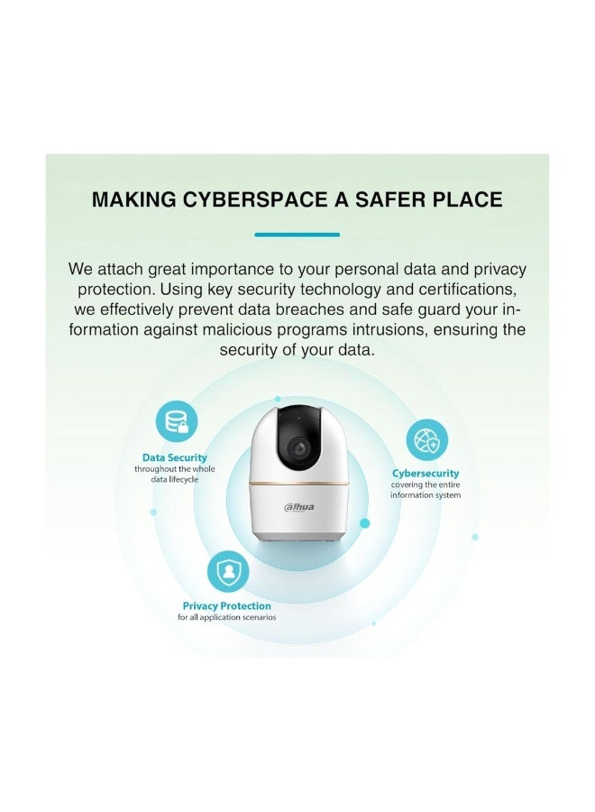 Dahua كاميرا مراقبة داخلية DAHUA DH-H3A 3MP واي فاي مع تدوير وإمالة مع كشف الذكاء الاصطناعي للبشر والحيوانات الأليفة، تتبع تلقائي، صوت ثنائي الاتجاه ورؤية ليلية - Image 5