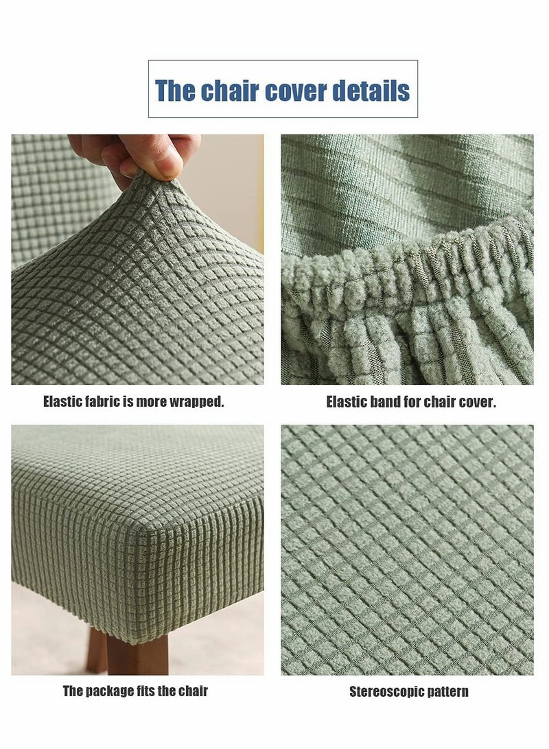 Excefore Stretch Chair Covers for Dining Room Set of 6, Dining Room Chair Covers for Home Decor, Removable Dining Chair Cover Non-Slip Kitchen Chair Cover 6 Pack - Image 3
