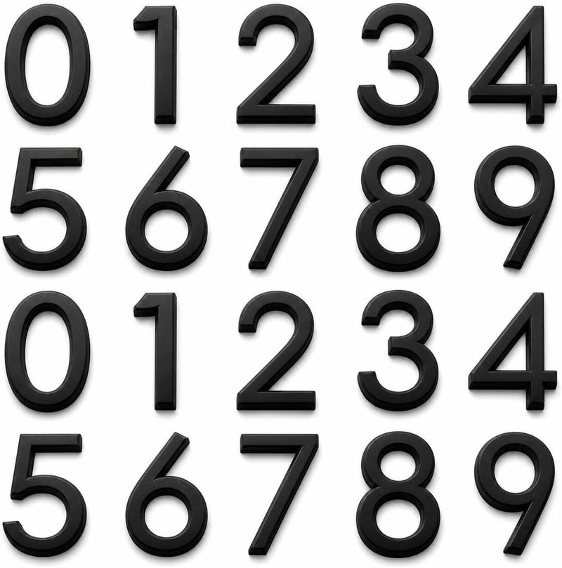 lyfLux Pack of 20, Self Adhesive Black Waterproof Mailbox Numbers 0-9, Door Address Numbers Stickers for Apartments, Hotel, Offices, Decoration Projects (2 Inch) - Image 1