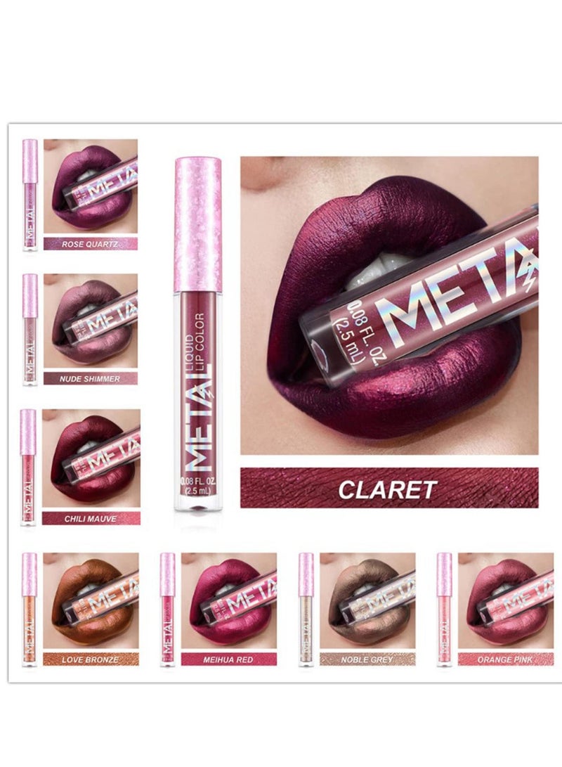 12 Colors Sparkle Lip Gloss Diamond Liquid Glitter Shimmer Lipstick Not Fade Lasting Waterproof Shimmer Metallic Lipstick for Women Girls - Image 2