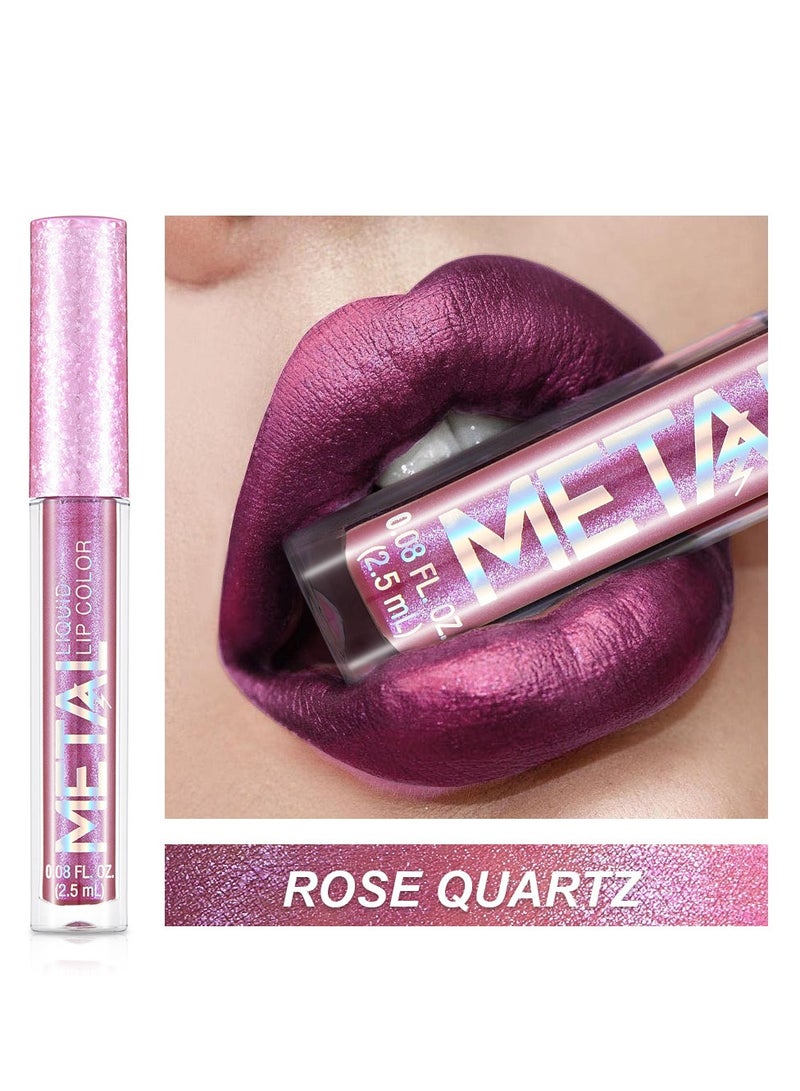 12 Colors Sparkle Lip Gloss Diamond Liquid Glitter Shimmer Lipstick Not Fade Lasting Waterproof Shimmer Metallic Lipstick for Women Girls - Image 3
