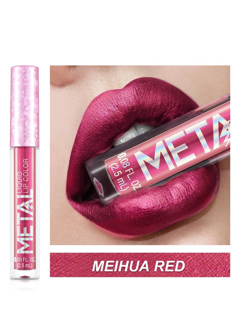 12 Colors Sparkle Lip Gloss Diamond Liquid Glitter Shimmer Lipstick Not Fade Lasting Waterproof Shimmer Metallic Lipstick for Women Girls - Image 4