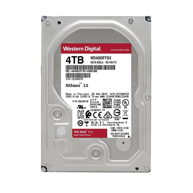 Western Digital Western Digital 4TB WD Red Pro NAS Internal Hard Drive HDD - 7200 RPM, SATA 6 Gb/s, CMR, 256 MB Cache, 3.5" - WD4003FFBX - Image 2