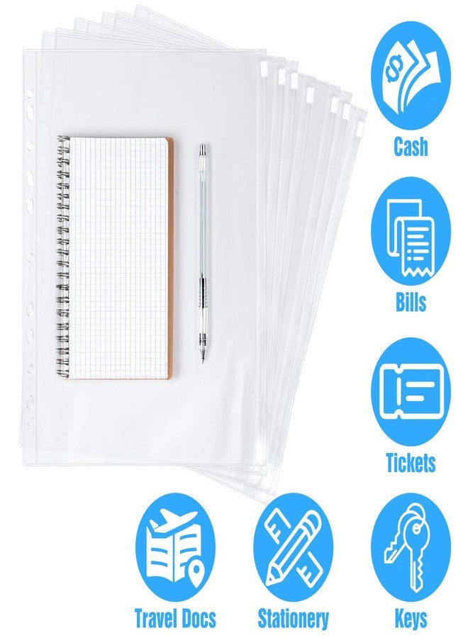 Caeuiciw 40 Pcs Clear Letter Size Binder Pockets 3 Ring Binder Zipper Pouch Document Organizer, Waterproof PVC 3 Ring A4 Pockets with Zipper Insert Sleeves Page Sheet Protectors Business Office Supplies - Image 4