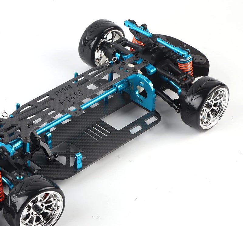 comfrt RC Car Frame, Aluminium Alloy & Plastic Frame Kit 1:10 RC Part 4WD with Carbon Fiber Chassis Bumper for TT01/TT01E 1/10 RC Car Model Associated - Image 5