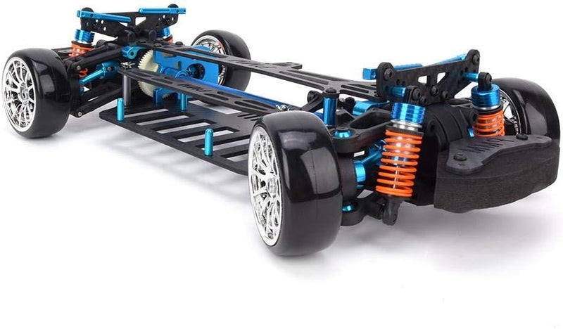 comfrt RC Car Frame, Aluminium Alloy & Plastic Frame Kit 1:10 RC Part 4WD with Carbon Fiber Chassis Bumper for TT01/TT01E 1/10 RC Car Model Associated - Image 4