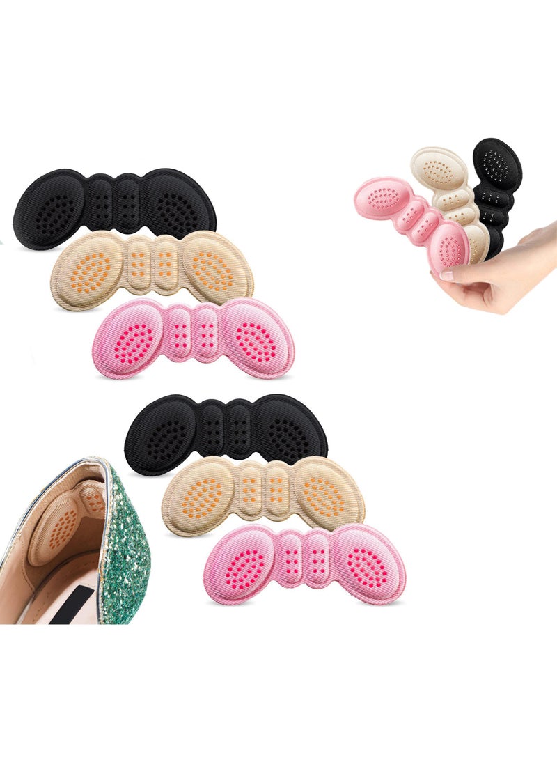 Sweet seven Anti-Slip Heel Grips Liner Cushions Inserts - 6 Pairs for Women and Men, Microfiber Leather Heel Pads for Perfect Shoe Fit, Prevent Blisters and Heel Slipping - Image 1