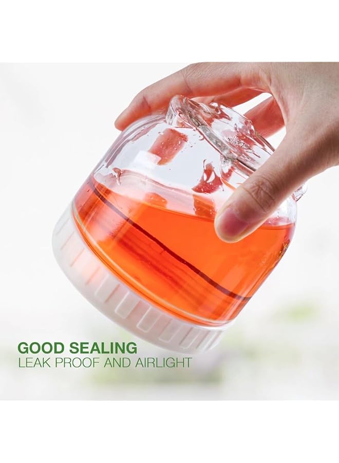 إكسفور برطمانات زجاجية لتخزين الطعام مع أغطية، سعة 450 مل، عبوة من 3 عبوات صغيرة مقاومة للتسرب وقابلة للتكديس، مثالية لتخزين الشوفان والحبوب طوال الليل، برطمانات زجاجية شفافة فارغة لتنظيم المطبخ - Image 4