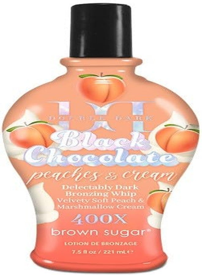 Brown Sugar Peaches & Cream 400X Double Dark Black Chocolate Bronzing Whip Tanning Lotion – Ultra Rich Skin Softening Formula for Deep, Long-Lasting Color – 7.5 oz