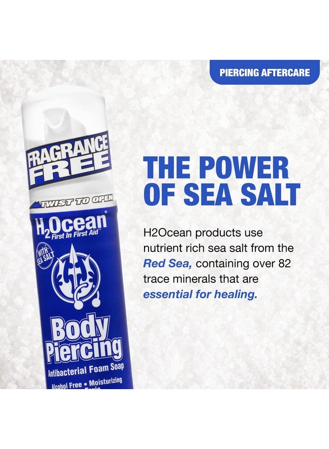 H2Ocean H2Ocean Body Piercing Foam Soap Sea Salt Piercing Aftercare, Gentle Cleansing Moisturizing Soap With Aloe Vera, Alcohol Free, Unscented, Organic, Vegan 1.7oz - Image 3