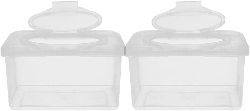 Sewroro 2pcs Wipes Dispenser Transparent Tissue Box Holder Baby Wipe Holder Refillable Wipe Container Case for Home Office - Image 1
