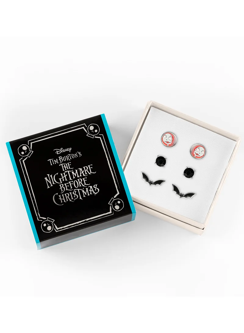 Disney Disney Nightmare BC Black, Red And Light Blue Silver Plated Brass Enamel 3 Pieces Earring Set SF00270RRHL