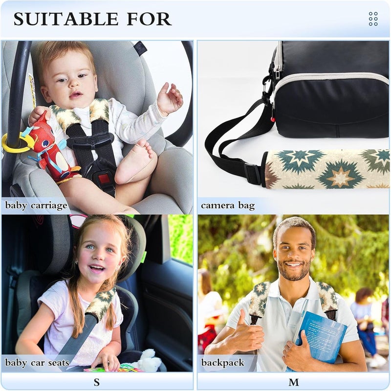 xigua Boho Tribal Aztec 2 PCS Auto Seat Belt Cover, Soft Seatbelt Shoulder Pads with Adjustable Hook & Loop, Car Seat Strap Covers for Cars, Backpack, 10 * 7.7in - Image 5