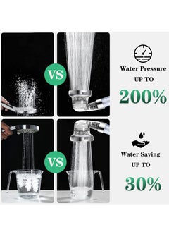 spa luxetique PUJANE PP Cotton Filter Shower Head, 3 Modes High Pressure Ionic Handheld Showerhead, Water Saving Filtered Shower Head, Extra Ionic Stones and Cotton Filter  - Image 3