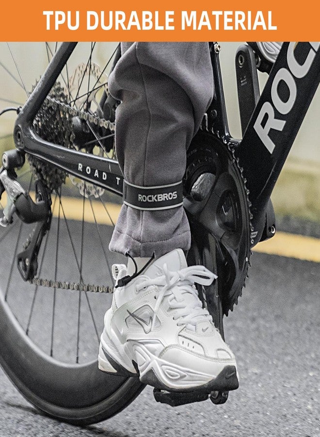 ROCKBROS Bike Pants Strap Cycling Reflective Ankle Bands Adjustable Pant Leg Straps for Biking Cuff Wrist Ankle Bands Backpack Strap for Running,Walking,Jogging 2 PCS - Image 4