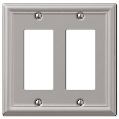 Amerelle 149RRBN Chelsea Wall Plate, Double Rocker-GFCI, Brushed Nickel - Image 1