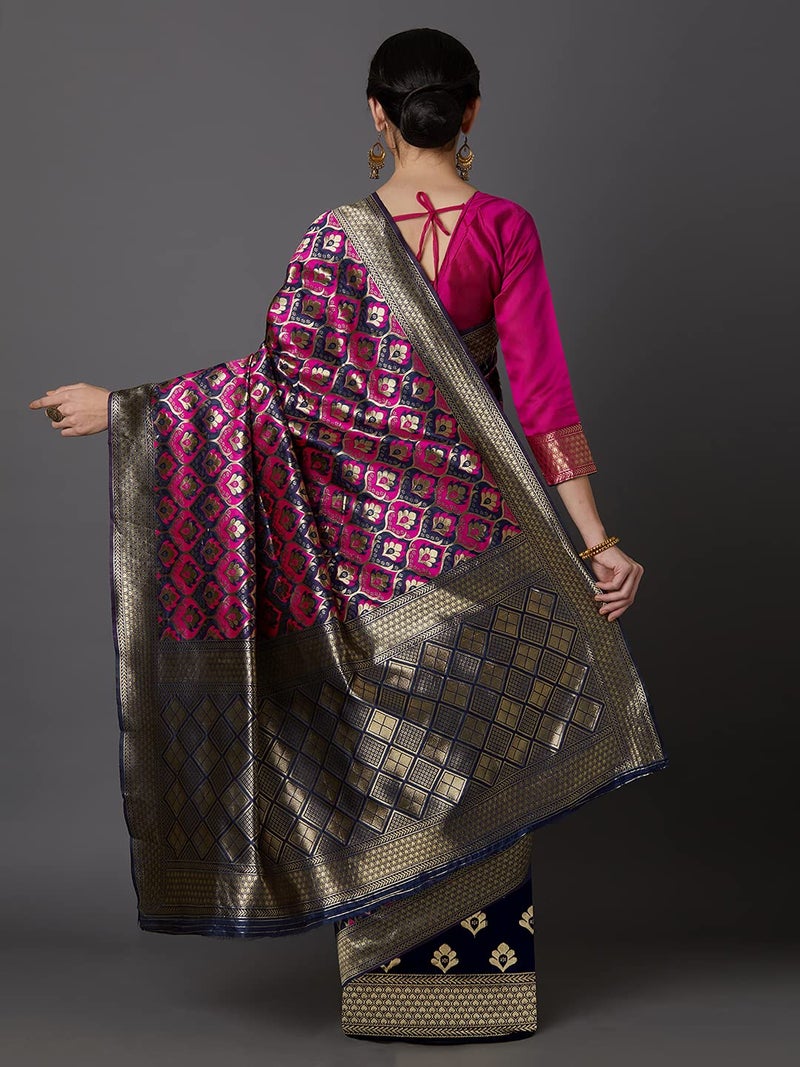 LACOSSI Pure Fancy Kanjivaram Jacquard Silk Saree Banarasi Silk Saree Rich Pallu Design Woven Jacquard Trendy Special Occassion Wear With Unstitched Blouse Piece 2025 Trendy (Apple-2642) - Image 5