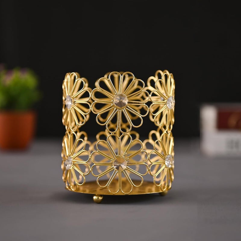 DecorTwist Crystal Tealight Candle Holder 57 Inch Height Votive Candle Holders for Home Decor Diya Diwali Lights Table Centerpieces for Home Party Wedding Diwali Decoration Items - Image 1