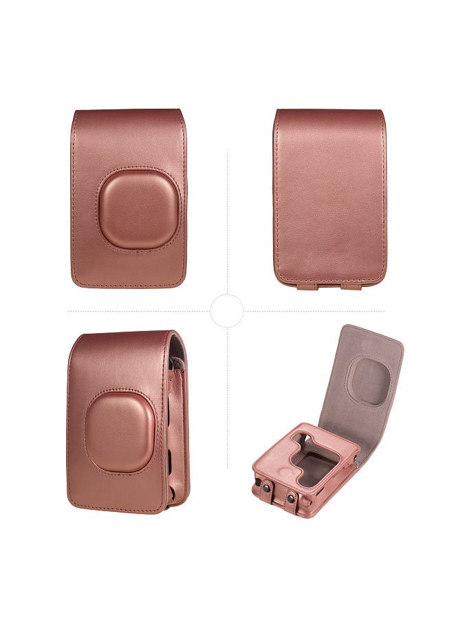 Generic Compact Size Instant Camera Case Bag PU Leather with Shoulder Strap Compatible with Fujifilm Fuji Instax mini LiPlay  - Image 5