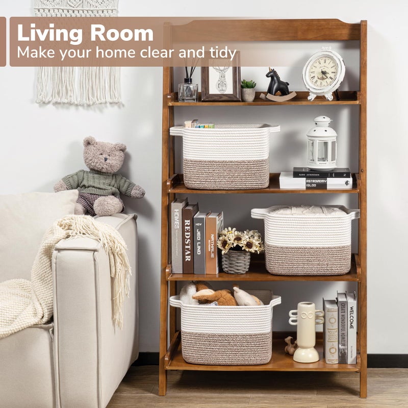 Goodpick Cube Storage Bins - Shelf Baskets for Toys Storage, Closet Storage Bins for Towel Book Clothes, Woven Basket for Shelves Baby Laundry Basket, 13''x10''x9'' - Image 2