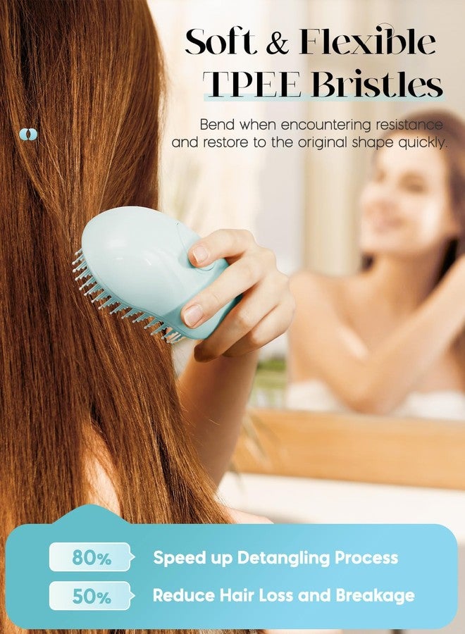 Keli Self Cleaning Comb for Women, One-Key Self-Cleaning Hair Brush Easy-to-Clean with One-Button Operation Round Head Massage Retractable Bristle Hairbrush for Effortless Hair Removal and Cleaning (Pack of 1) - Image 3
