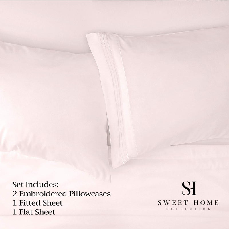 Sweet Home Collectio 1500 Supreme Collection Extra Soft RV Short Queen Sheets Set  Pale Pink - Luxury Bed Sheets Set with Deep Pocket Wrinkle Free Hypoallergenic Bedding  Over 40 Colors  RV Short Queen Size  Pale Pink  - Image 2