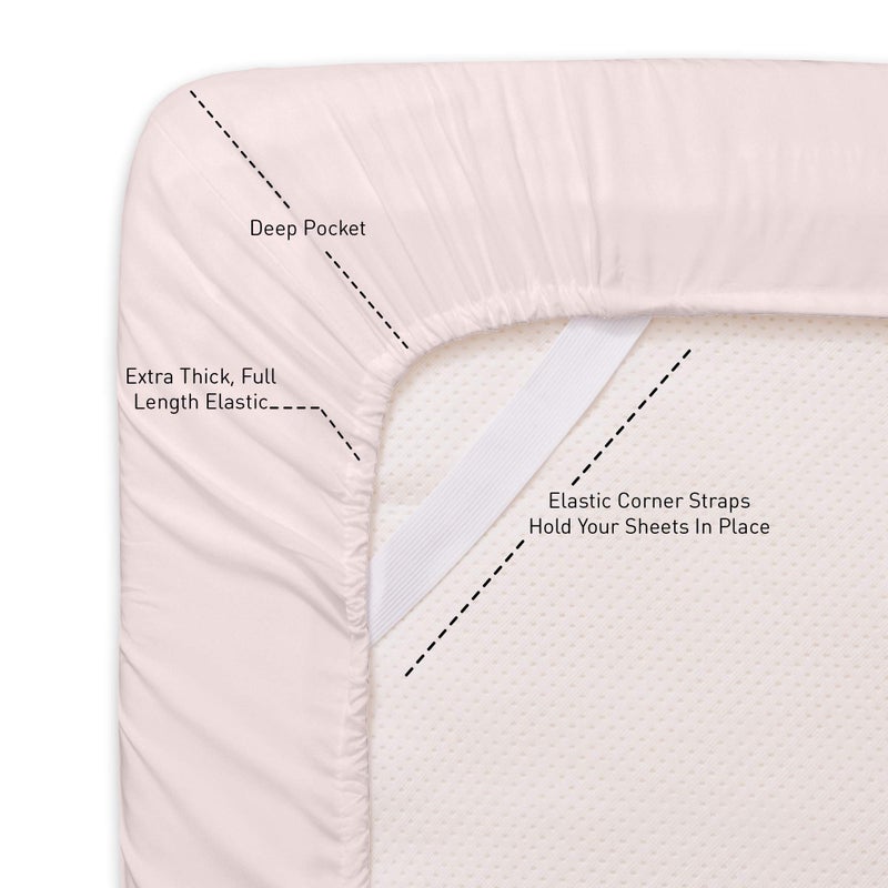 Sweet Home Collectio 1500 Supreme Collection Extra Soft RV Short Queen Sheets Set  Pale Pink - Luxury Bed Sheets Set with Deep Pocket Wrinkle Free Hypoallergenic Bedding  Over 40 Colors  RV Short Queen Size  Pale Pink  - Image 3