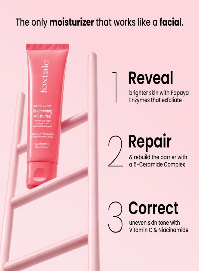 Foxtale Lightweight Brightening Face Moisturiser with Vitamin C & Niacinamide |Brightens & Evens Skin Tone, Fades Dark Spots & Deeply Hydrates | For Normal to Dry Skin | For Men & Women | 100 ml - Image 4