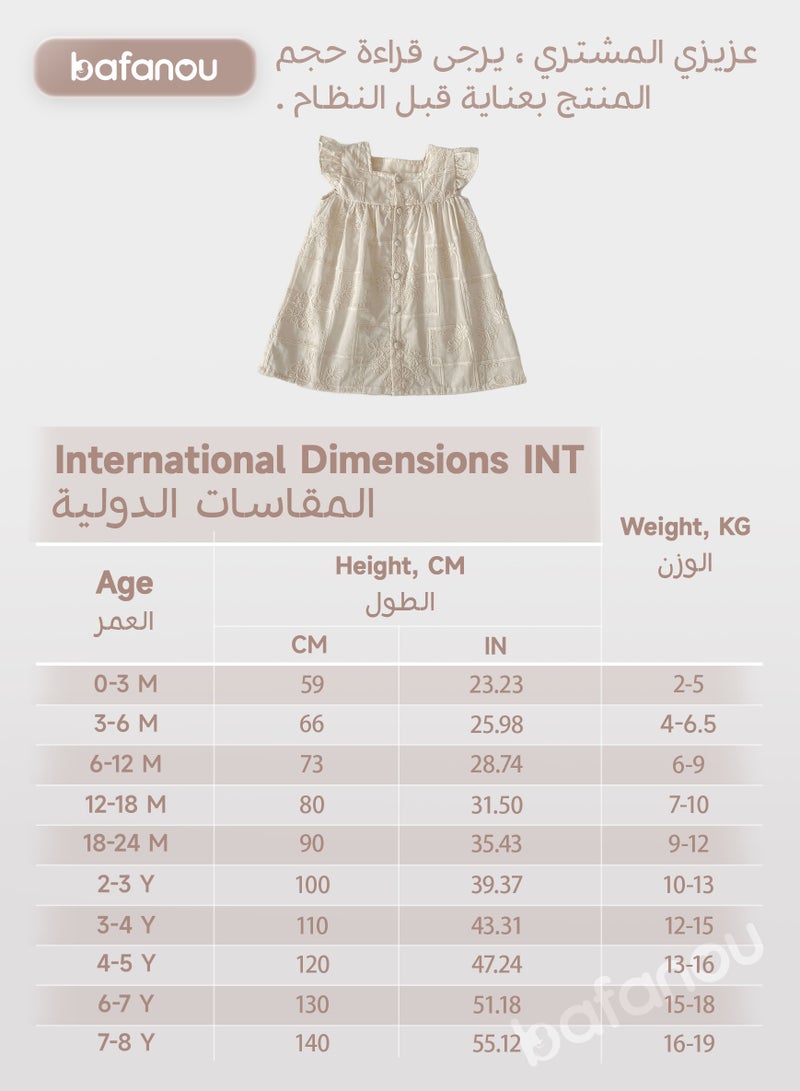 Bafanou Summer Baby Solid Dress Toddler Girls Sleeveless Dress Cotton Clothing For Newborns - Image 3