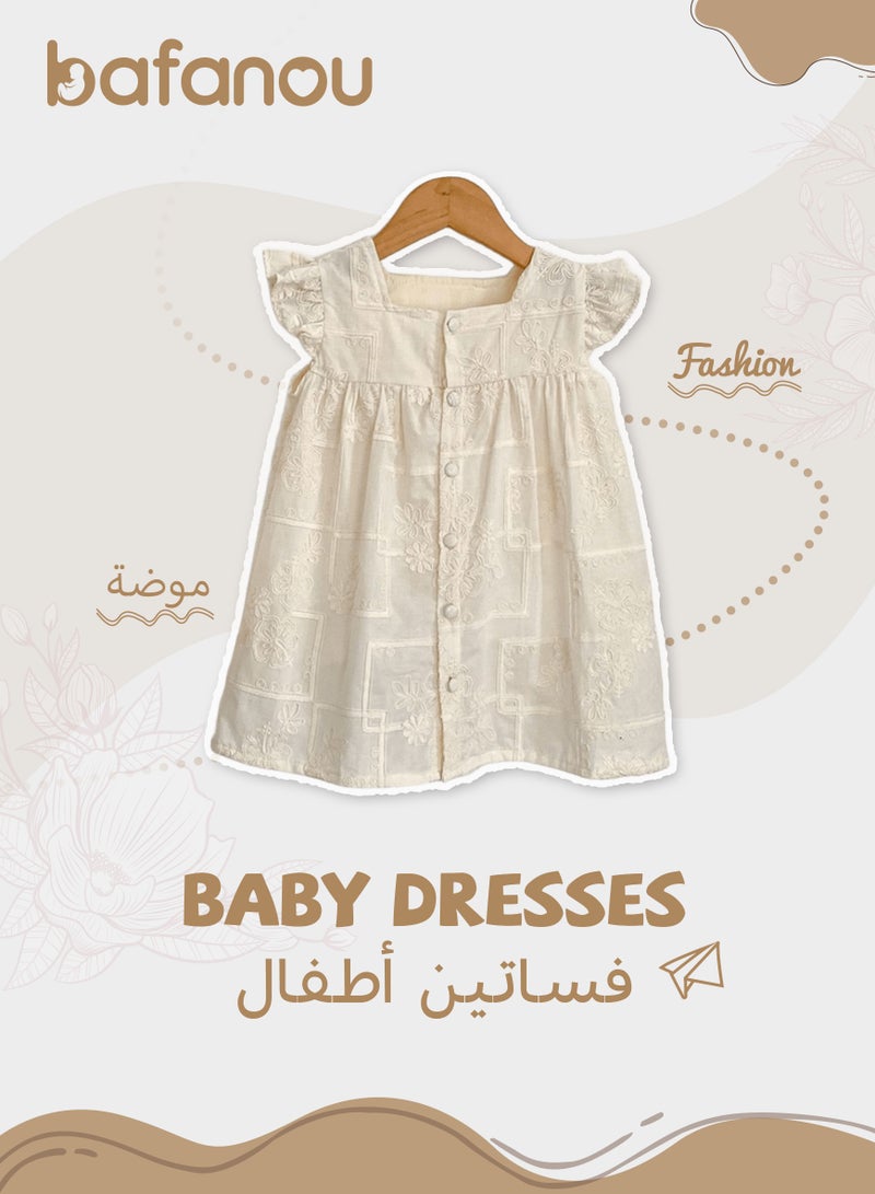 Bafanou Summer Baby Solid Dress Toddler Girls Sleeveless Dress Cotton Clothing For Newborns - Image 1