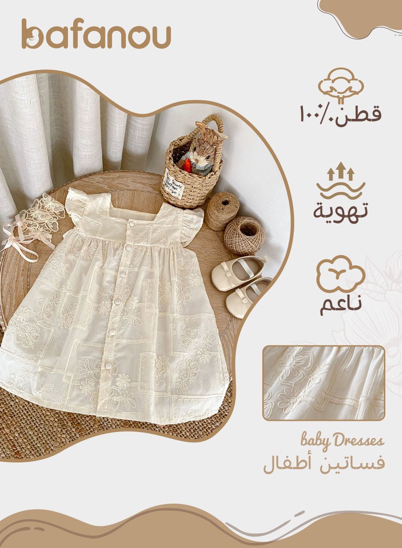 Bafanou Summer Baby Solid Dress Toddler Girls Sleeveless Dress Cotton Clothing For Newborns - Image 2