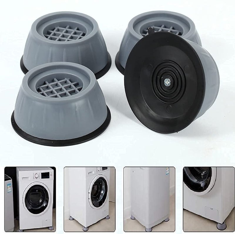 SAMEZONE SAMEZONE Anti Vibration Pads for Washing Machine and Dryer Shock Absorber Noise Cancelling Washer Support Anti Walk Heightening Pads with Suction Cup Feet Pack of 4  - Image 1