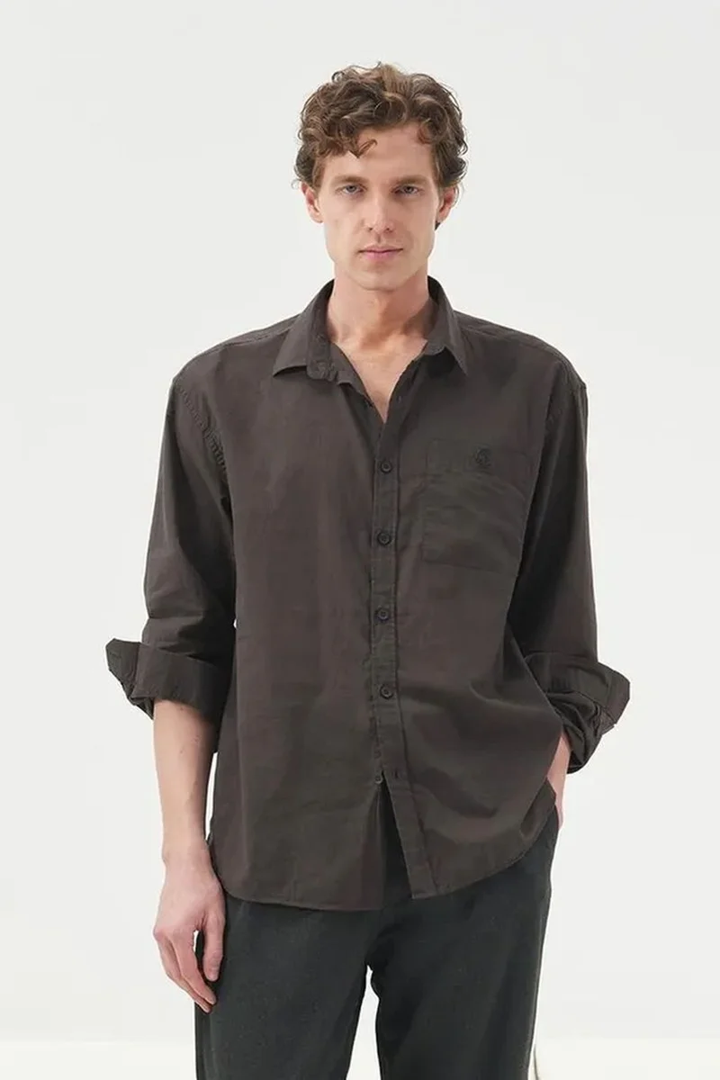 GIESTO Regular Fit Long Sleeve Poplin Shirt