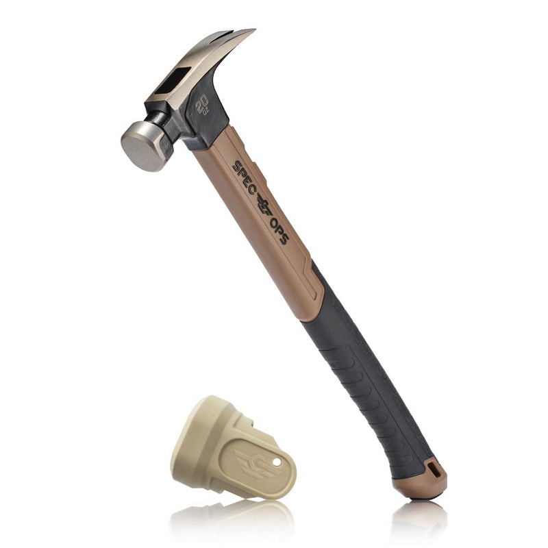 Spec-Ops Spec Ops Tools 20 oz Fiberglass Hammer, 16 Inch, Soft Mallet Cap, Shock-Absorbing Grip, 3% Donated to Veterans - Image 1