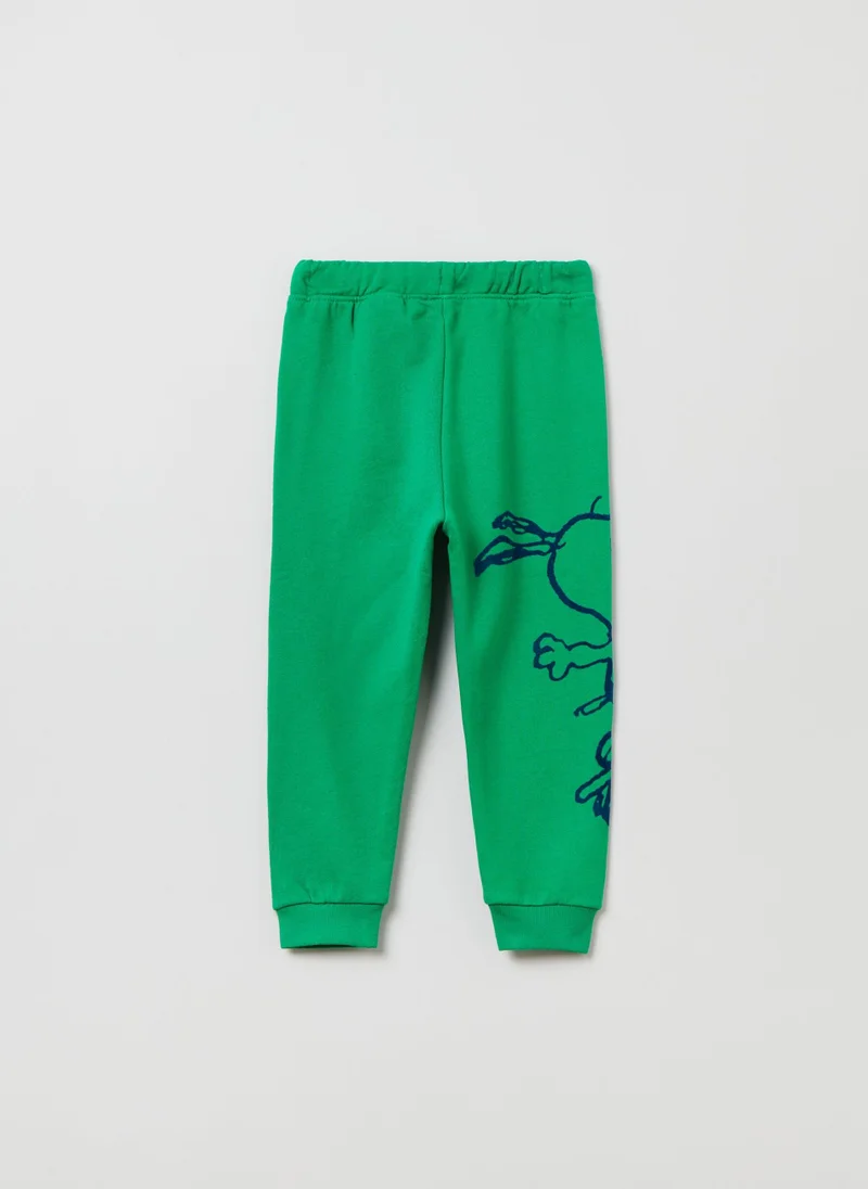 او في اس Fleece Joggers With Snoopy Print
