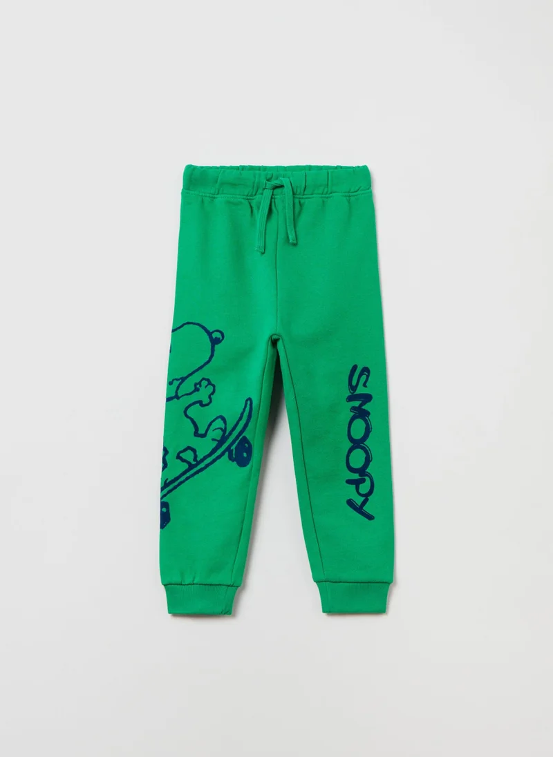 او في اس Fleece Joggers With Snoopy Print