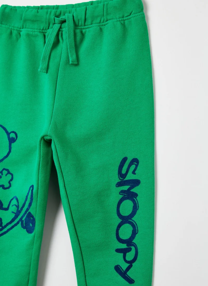 Ovs Fleece Joggers With Snoopy Print