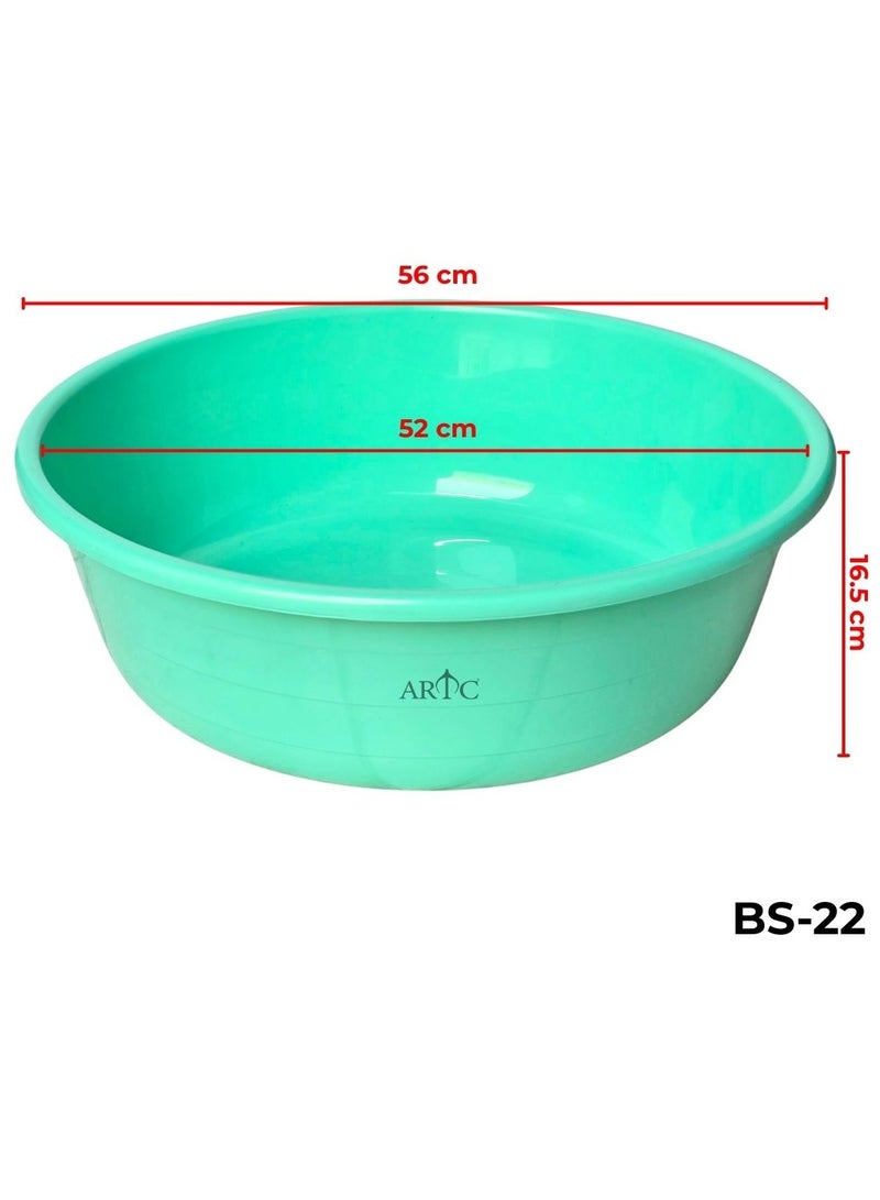 ARTC 27L Heavy-Duty Plastic Bath Tub (Green) – Premium Multi-Purpose Round Basin for Laundry, Dishwashing, Cleaning, Soaking, Water Storage & Home Organization – Stackable & Durable - Image 2