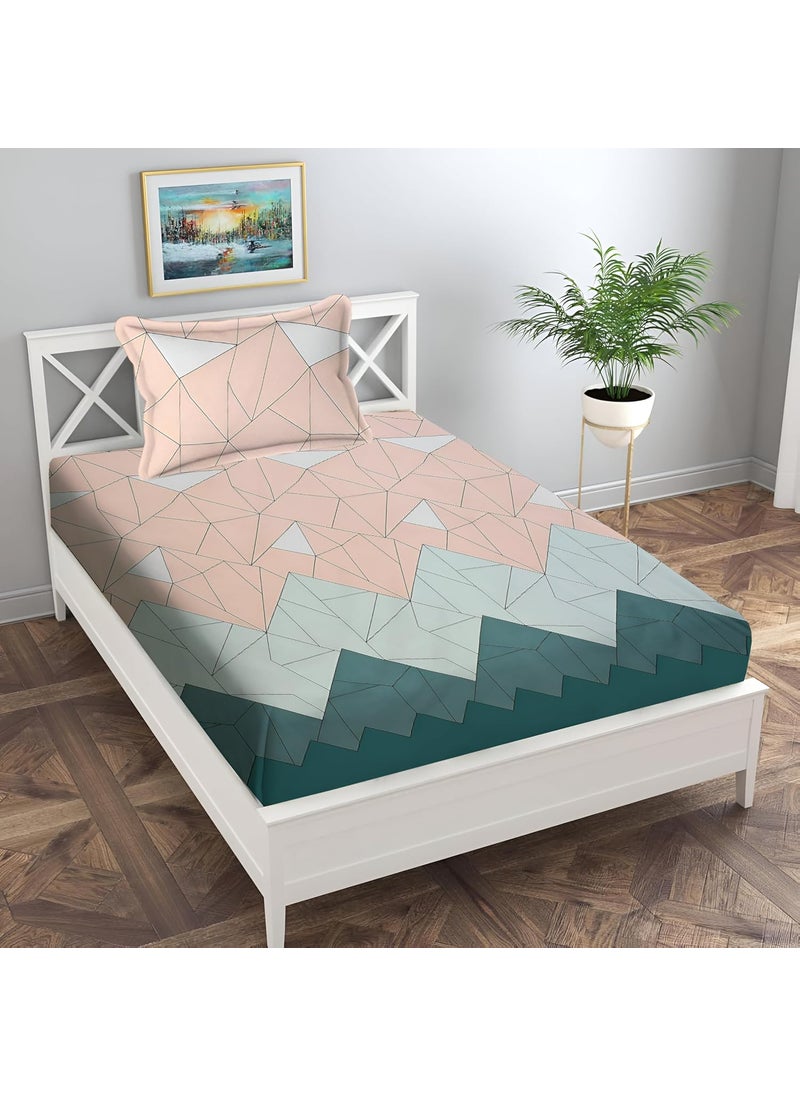 IVAZA IVAZA 240 TC Polycotton Floral 3D Printed Single Bedsheet with 1 Pillow Cover Hypoallergenic Wrinkle Free 60x90 Inches Medley  - Image 1