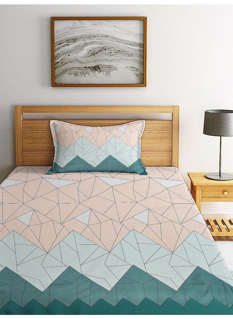 IVAZA IVAZA 240 TC Polycotton Floral 3D Printed Single Bedsheet with 1 Pillow Cover Hypoallergenic Wrinkle Free 60x90 Inches Medley  - Image 2