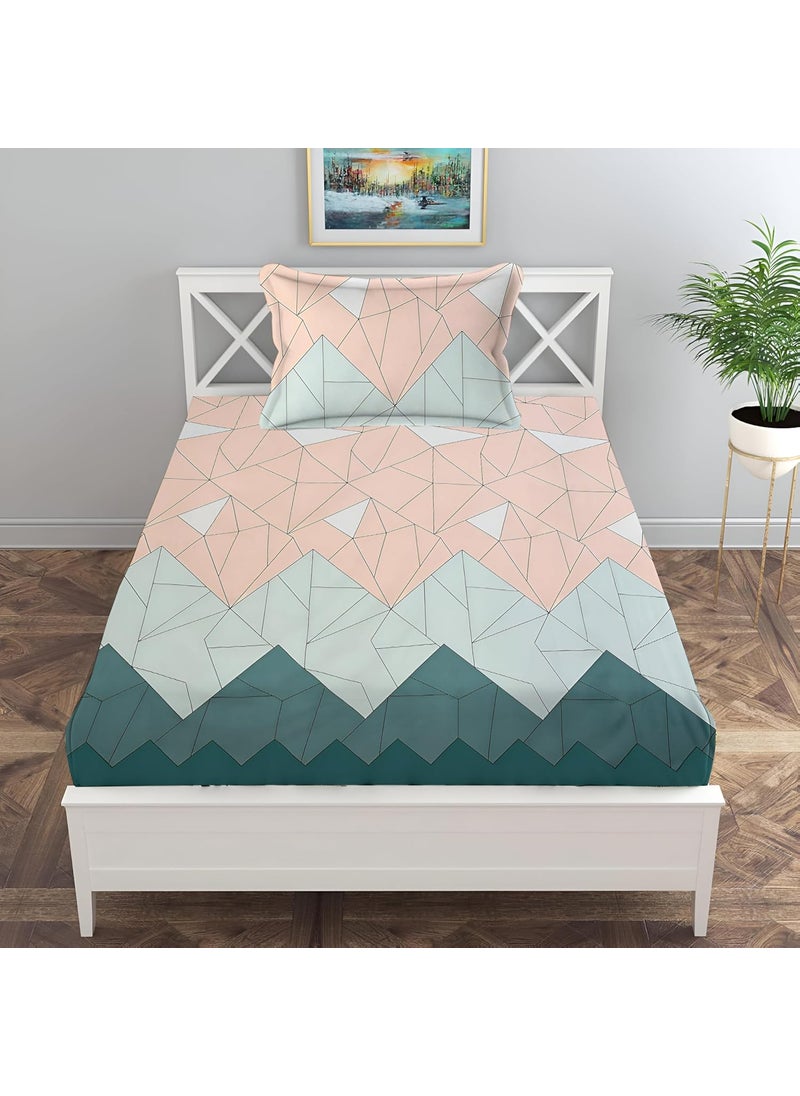 IVAZA IVAZA 240 TC Polycotton Floral 3D Printed Single Bedsheet with 1 Pillow Cover Hypoallergenic Wrinkle Free 60x90 Inches Medley  - Image 4