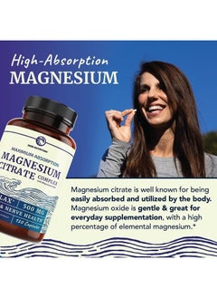 Magnesium Citrate Complex | 500 MG | High Absorption Formula | Calm, Relaxation & Digestion Support Supplement with Elemental Magnesium Oxide | Gluten-Free, Soy-Free | 120 Capsules (4-Month Supply) - pzsku/ZB6843EE057E8102FDECDZ/45/_/1681628224/2f269717-c269-4465-96d4-03daa0cf3f03