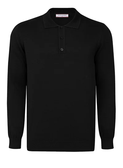 FELIX HARDY Pullover with Polo Collar